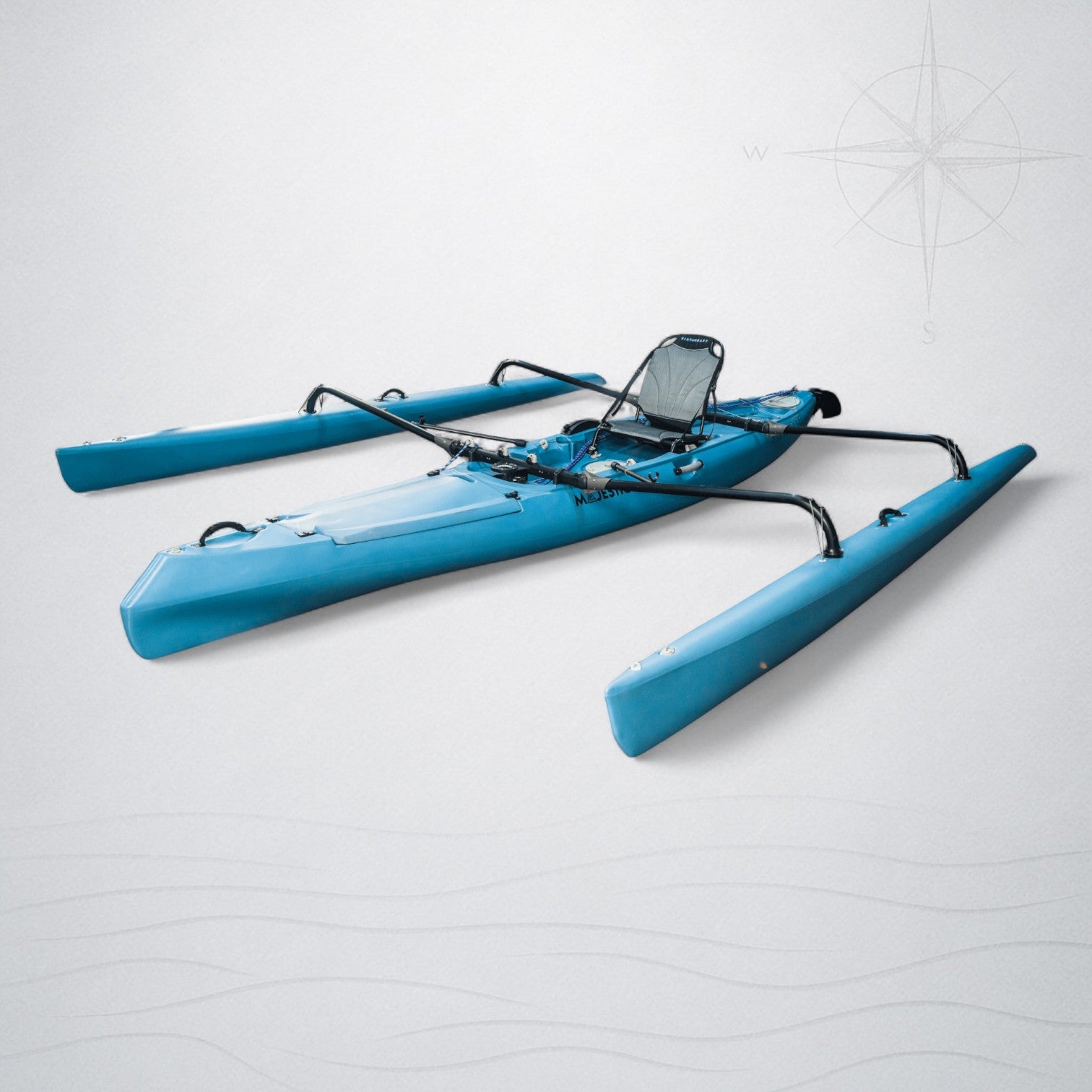 ViztaCraft Majestic – 16ft 1-Person Trimaran Fin-Drive Sailing Kayak